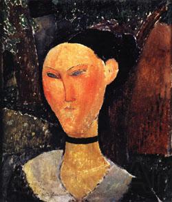 Amedeo Modigliani Woman with a Velvet Ribbon Spain oil painting art